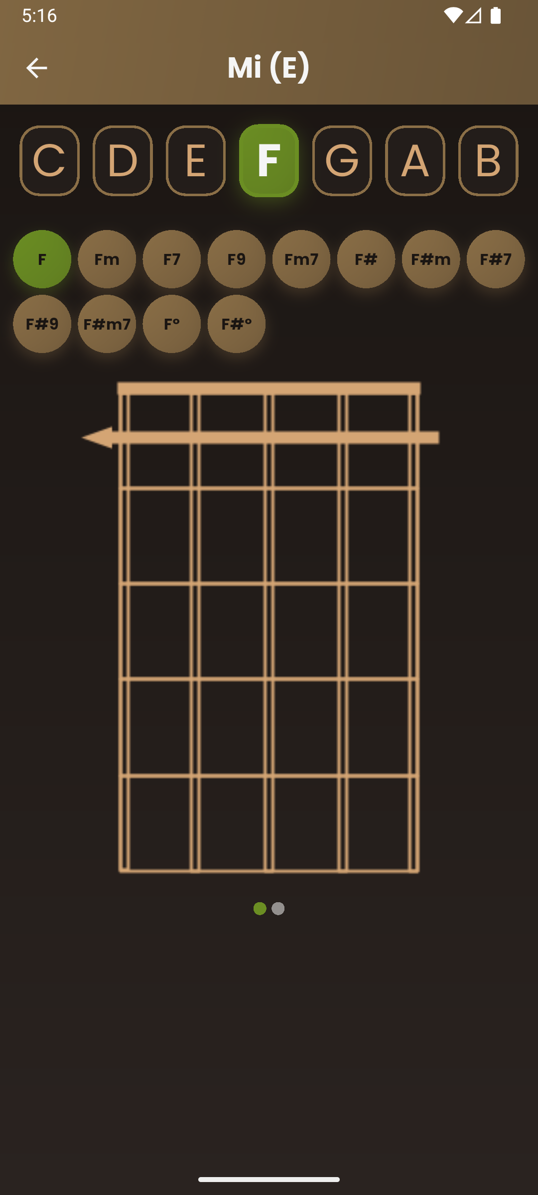 Biblioteca de 287 diagramas de acordes